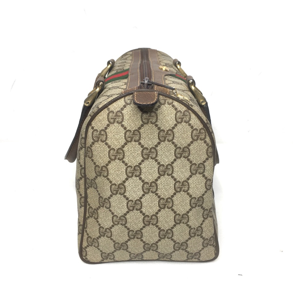 Authentic Gucci brown monogram coated canvas Boston satchel bag - Picture 11 of 16